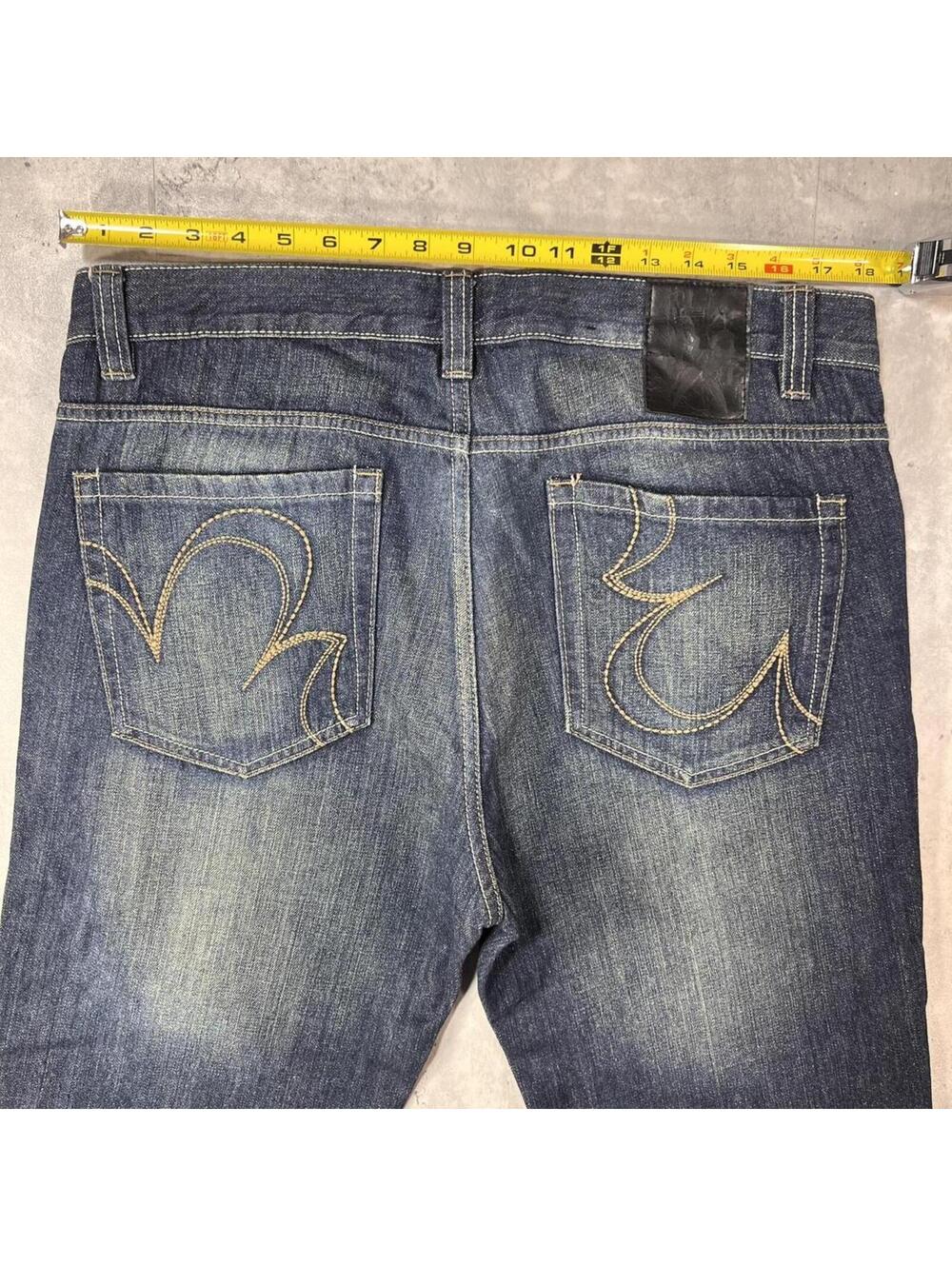 Y2K Dark Wash Marc Ecko Grunge Bootcut Skater Denim Jeans - Picture 5 of 8